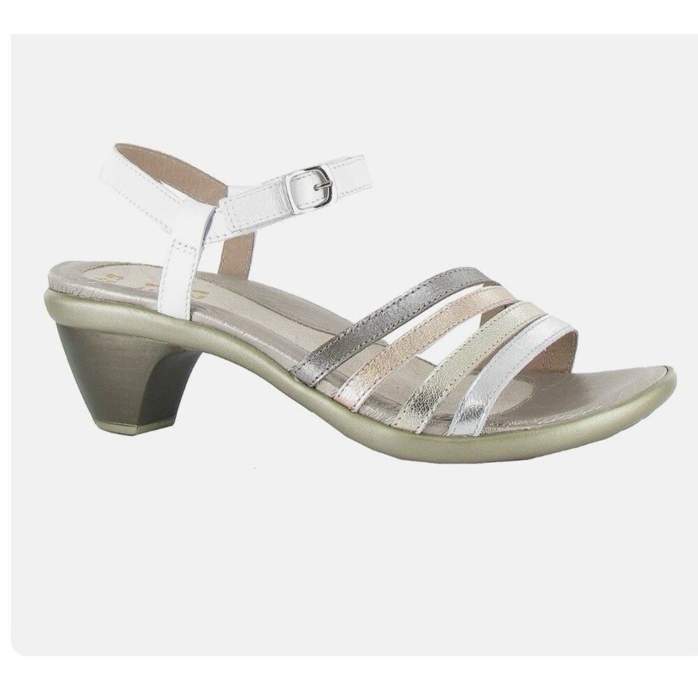 Naot Heels Sandal Shoes W8 EU39 Tri Metallic Strappy Comfort Sandals Israel $189